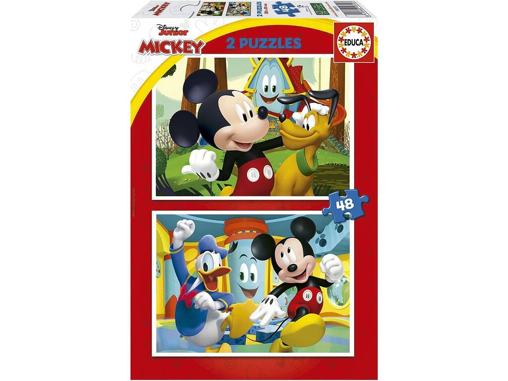 Puzzle Enfant En Bois Disney Mickey Mouse + 12 Mois 6 Pièces (12