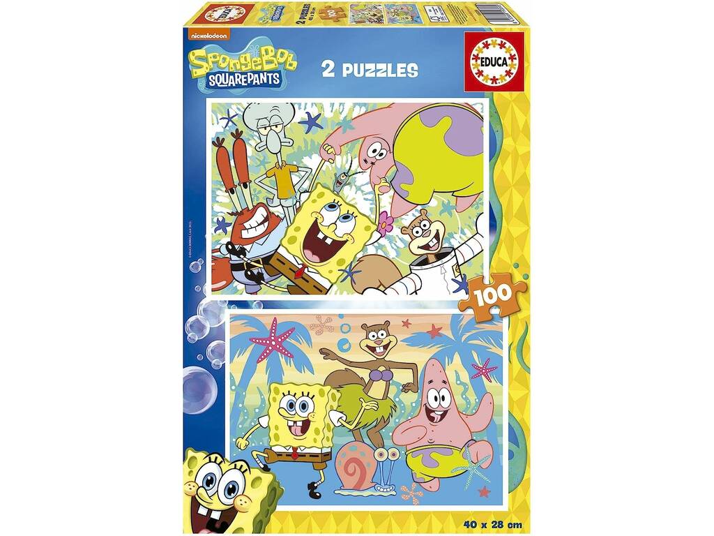 Puzzle 2x100 SpongeBob SquarePants di Educa 19389