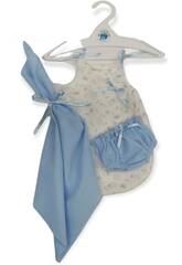 Coperta blu per bambole con accessori blu 28-30 cm. Berjuan 3013
