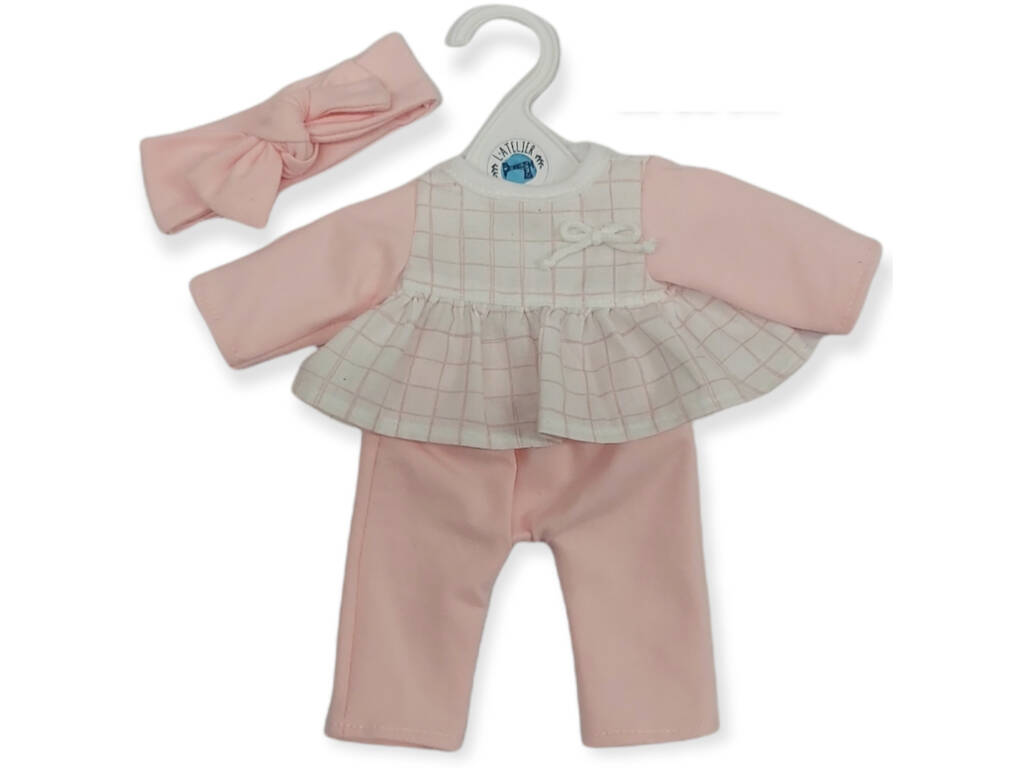Blusa, Calça Rosa e Fita de Cabeça Boneca 28-30 cm. Berjuan 3008