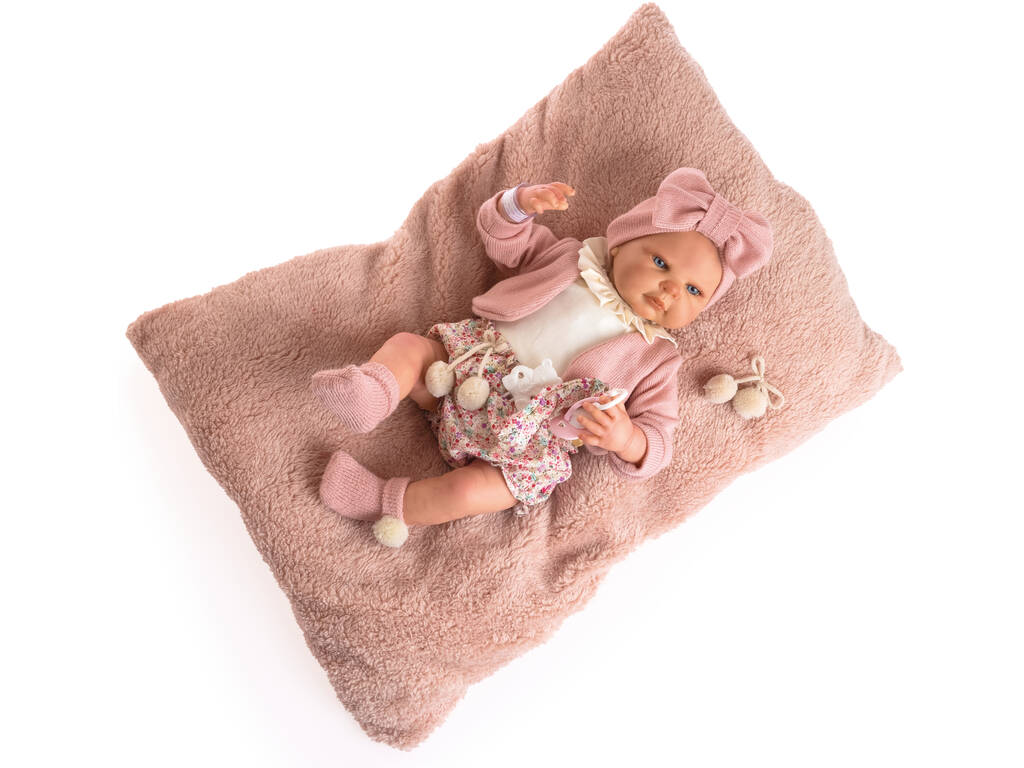 wiedergeborenen Puppe mit echter Bewegung, Jacke und rosafarbenem Berjuan-Kissen 18210