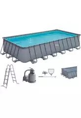 Piscina Fuori Terra 732x366x132 cm. con Depuratore a Sabbia e Kit di Mantenimento Polygroup P424125210EU