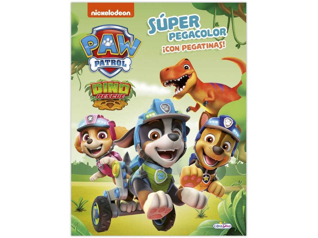Paw Patrol Dino Rescue Super Incollacolore Ediciones Saldaña LD0926