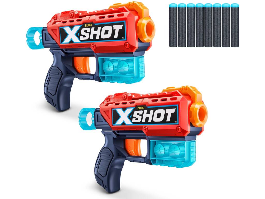 X-Shot Kickback Set 2 Pistolas con 8 Dardos Zuru 36202