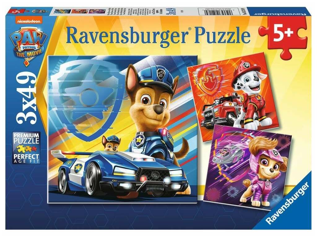 Puzzle Paw Patrol The Movie 3x49 Piezas Ravensburger 5218