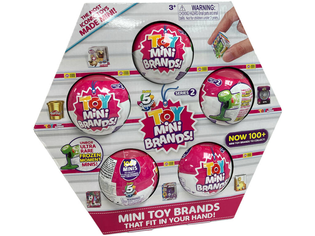 5 Überraschungspakets mit 5 Spielzeug-Mini-Markenbällen von Bandai