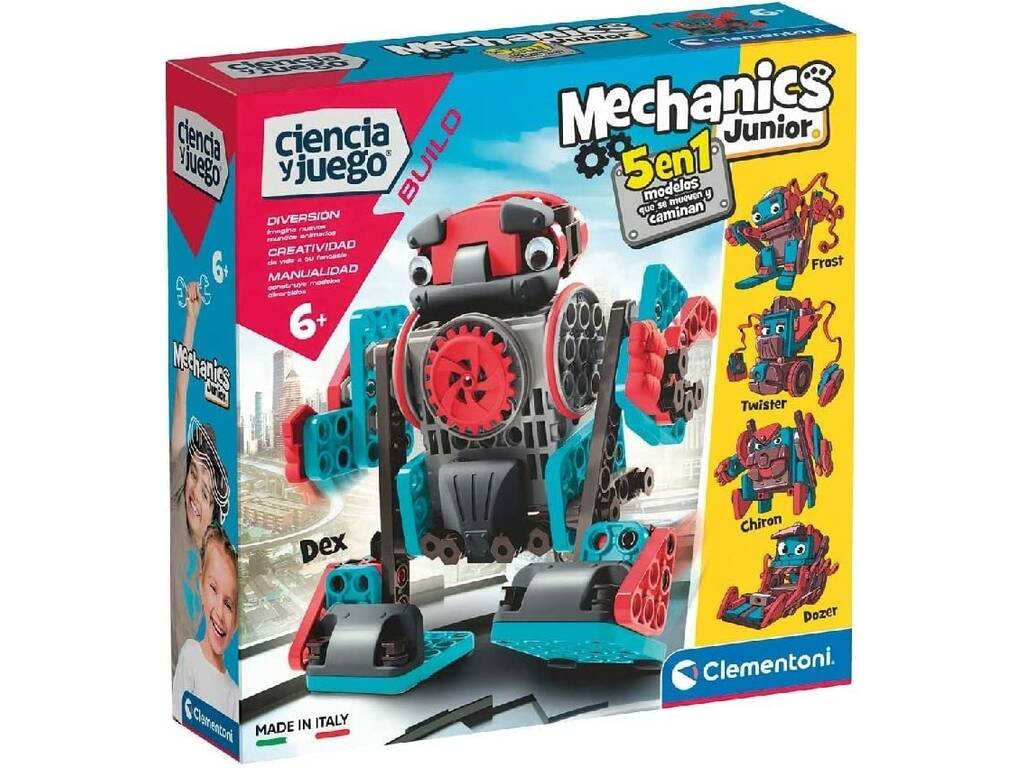 Mechanics Junior Robots em Movimiento 5 em 1 Clementoni 55473