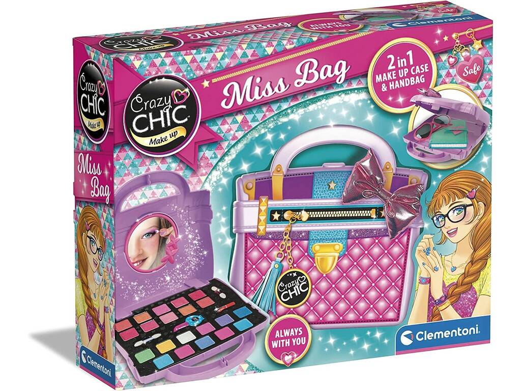 Crazy Chic Miss Bag Kit Maquillage 2 en 1 Clementoni 18665