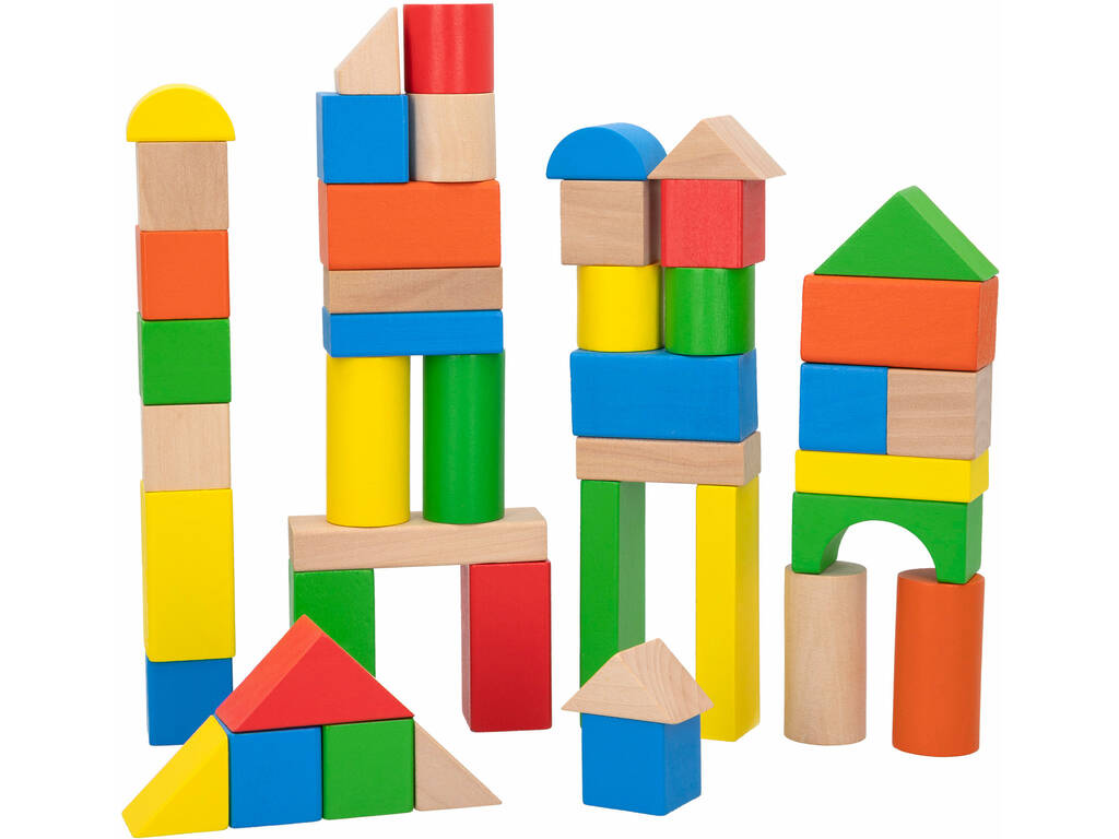 Cubo 100 pezzi da costruzione in legno Color Baby 40993
