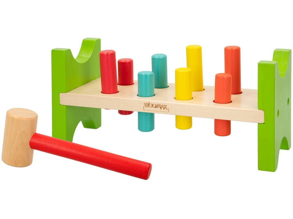 Holzbank mit nistbaren Figuren 10 farbige Babyteile 40999