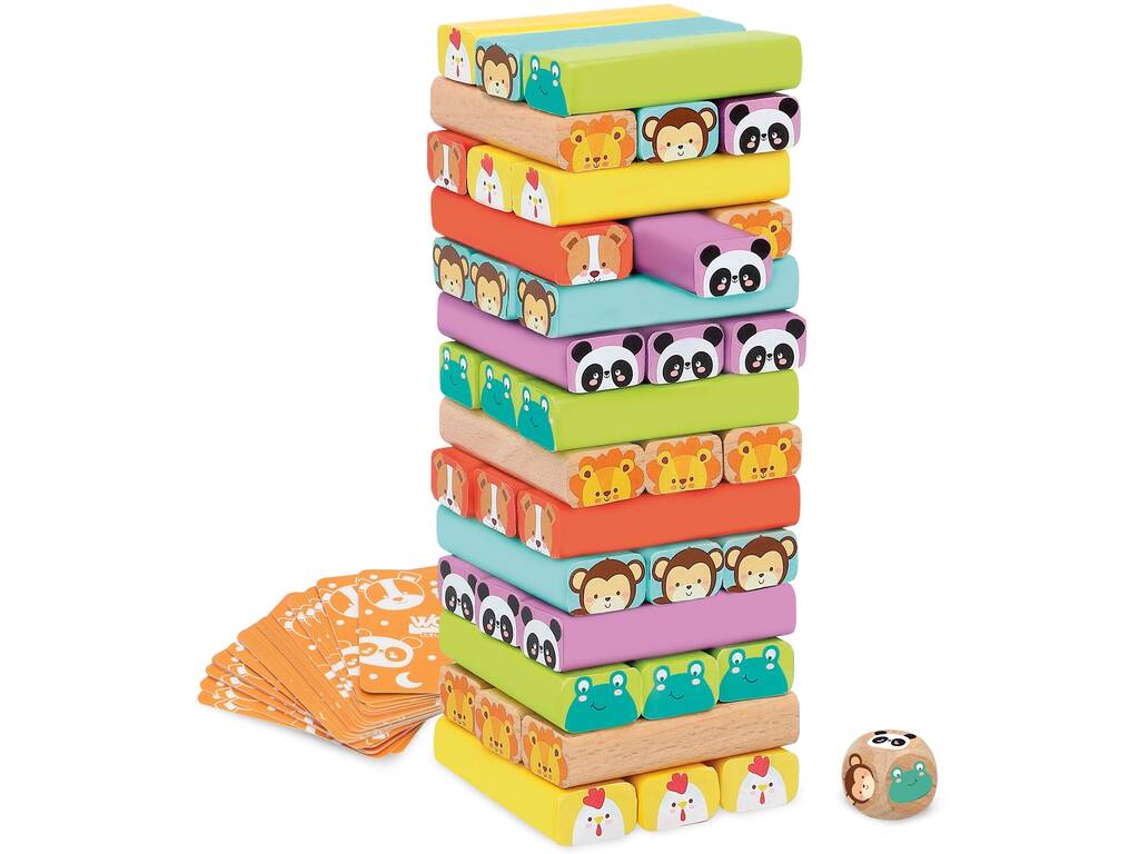 Baby Color 52 Stücke Holz-Blocks Turm Spiel