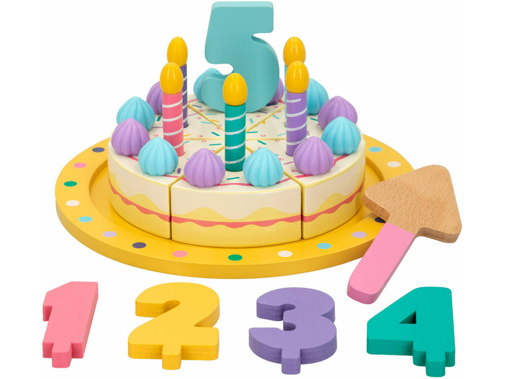 Gâteau d'anniversaire en bois 18 pièces Couleur bébé 46468