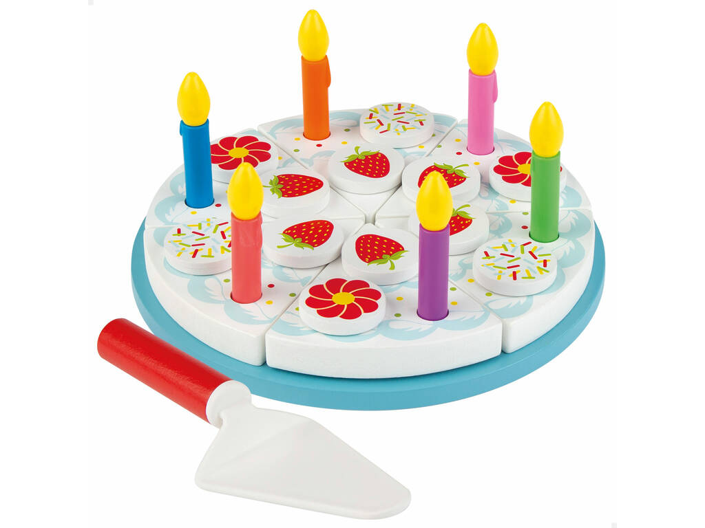 Set torta di compleanno in legno 26 pezzi Color Baby 49335