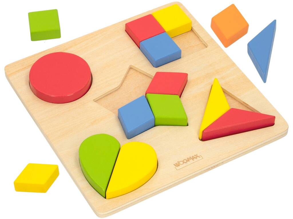 Puzzle in legno forme geometriche 16 pezzi Color Baby 49358
