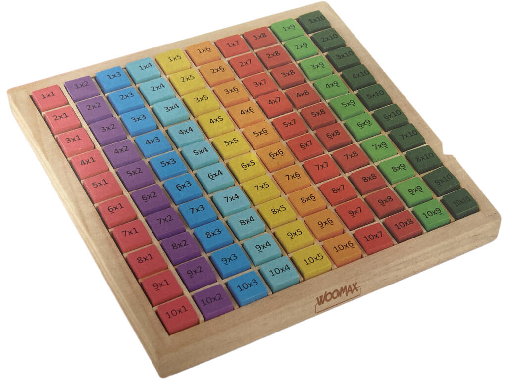 Tavola delle moltiplicazioni in legno 101 pezzi Color Baby 49359