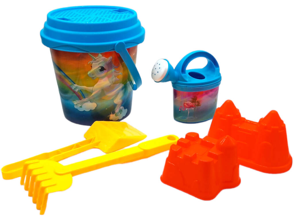 Set Cubo de Playa Azul 3D 7 Piezas de Diverbeach