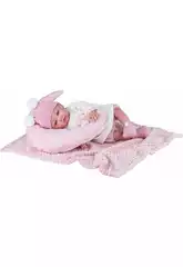 Boneca Reborn com Almofada Lua e Manta Rosa Toys 4702