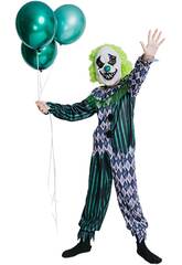 Grüner Creepy Clown Kostüme für Kinder XL