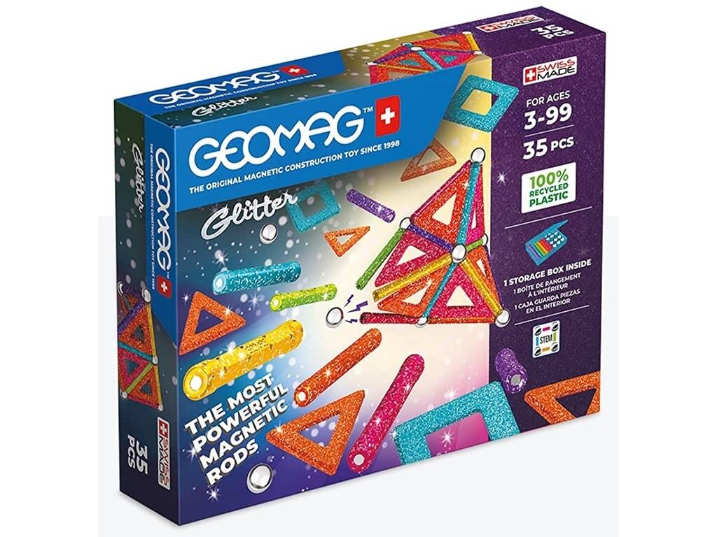 Geomag Glitter Recycled 35 Pièces Toy Partner 535 