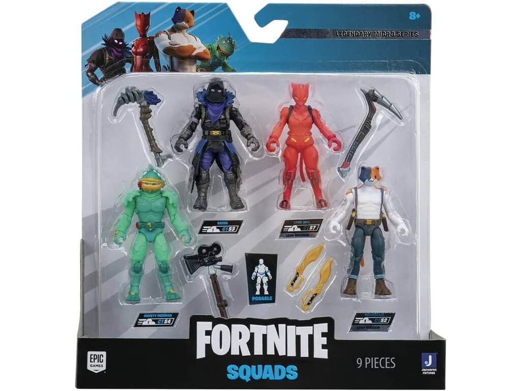 Fortnite Legendary Micro Series Squads Pack 4 Figurines Jazwares FNT1120