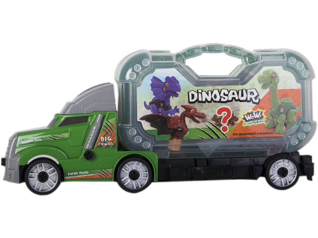 Caminhão Porta-Velociraptor Verde Desmontável Com Perfurador