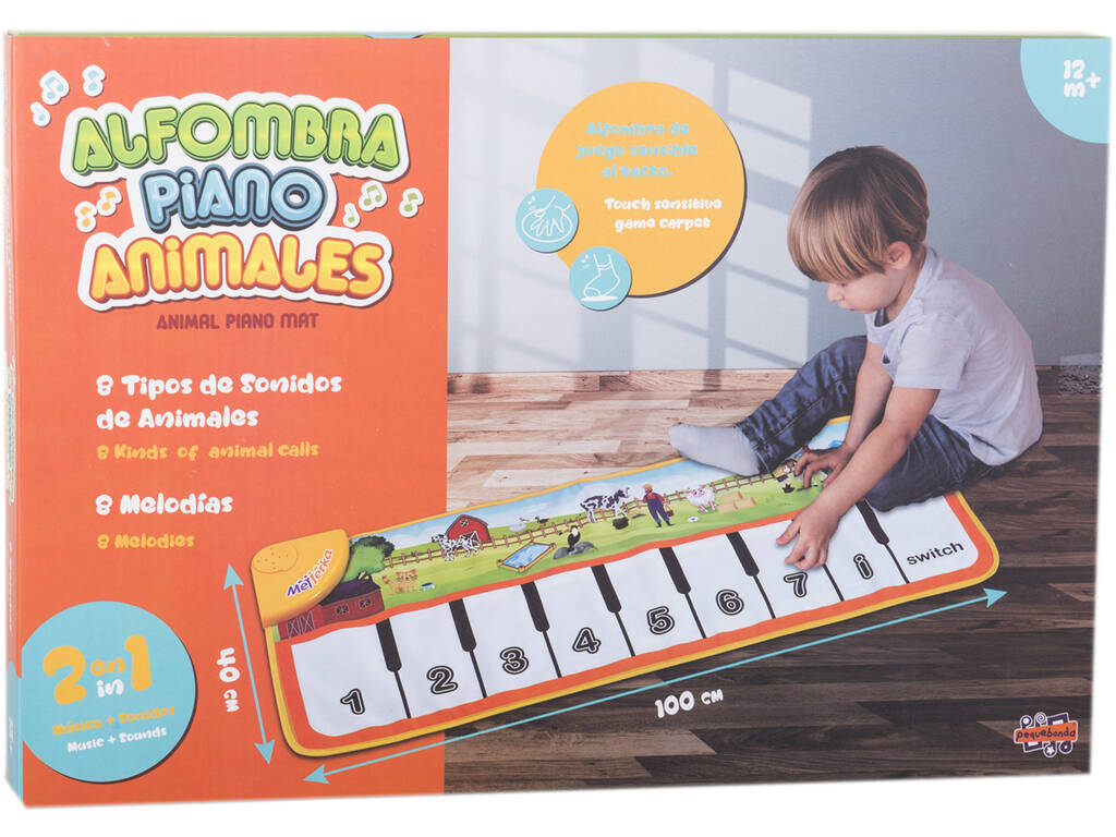 Alfombra Piano Infantil de 100x40 cm. Animales