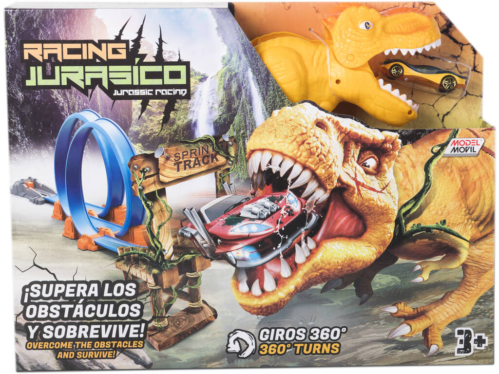 Pista Lançador Brinquedo Infantil Dinossauro Race Looping