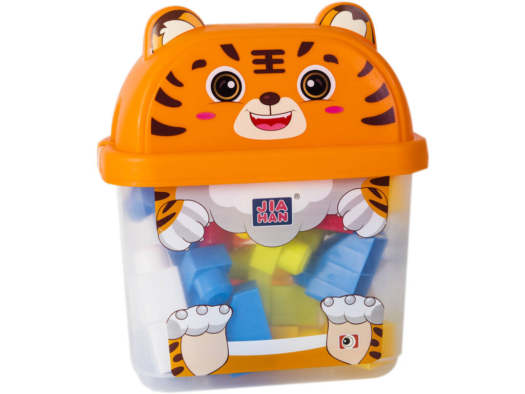 Oranger Tiger Cube mit 30 Bausteinen