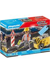Playmobil City Action Bauarbeiter mit Kantenschneider 71185