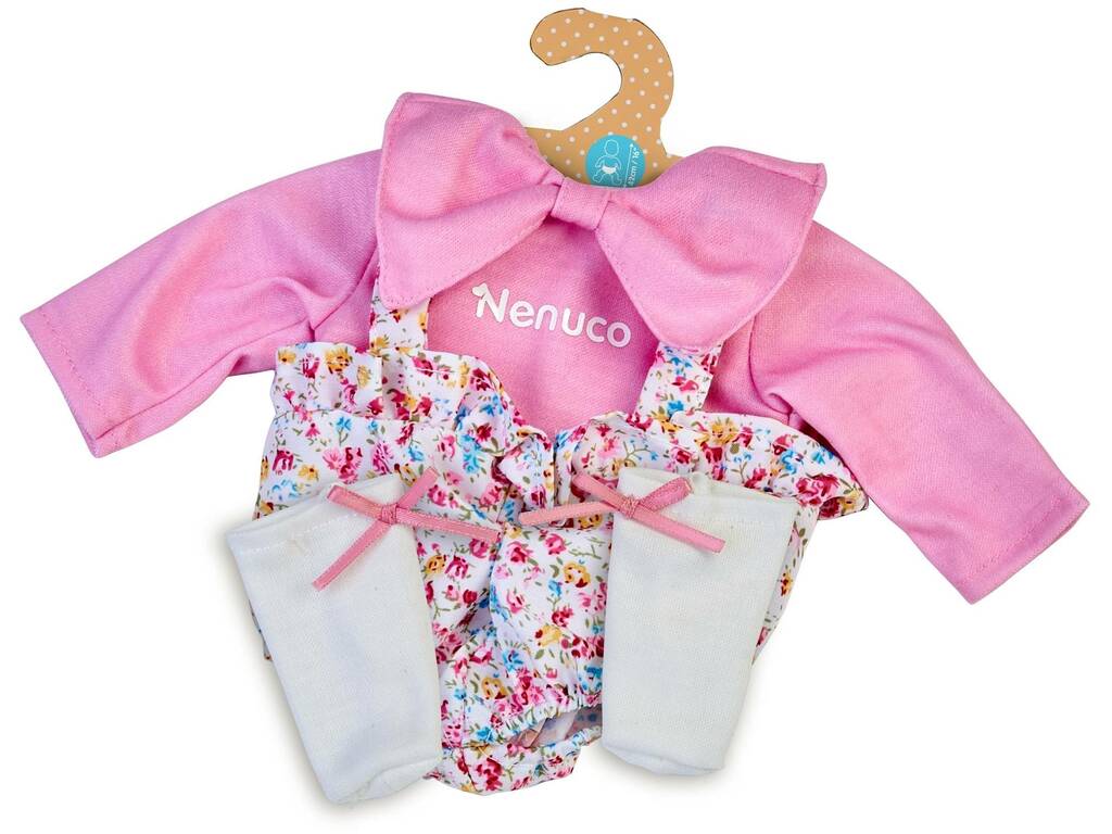 Nenuco Vestido com Cabide para Boneca de 35 cm. Conjunto Cor-de-Rosa com Flores Famosa NFN39000