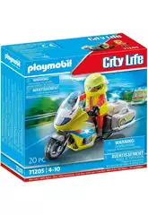 Playmobil City Life Moto d'urgence avec gyrophare 71205