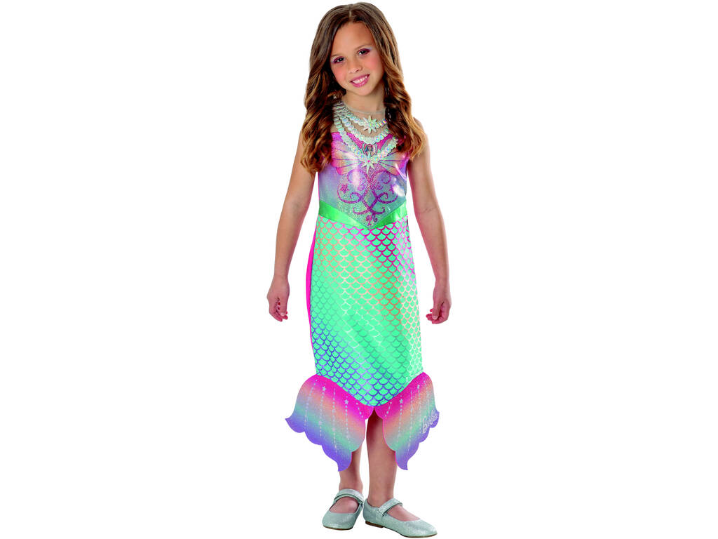 Costume per Bambina Barbie Sirena Deluxe T-S Rubies 301611-S - Juguetilandia