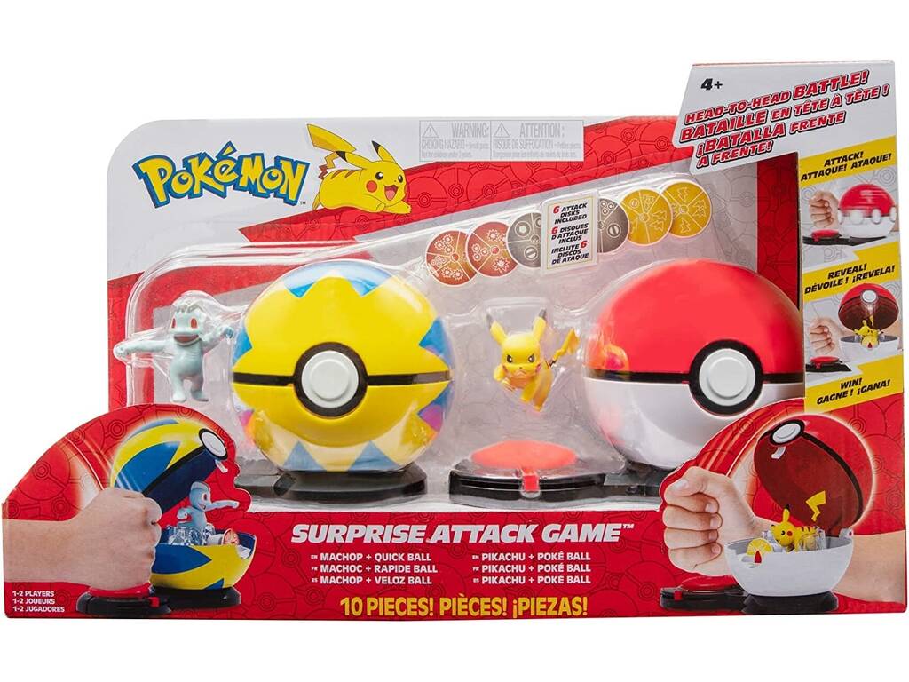 Pokémon Ataque Sorpresa Pikachu vs Machop Spin Master 2474