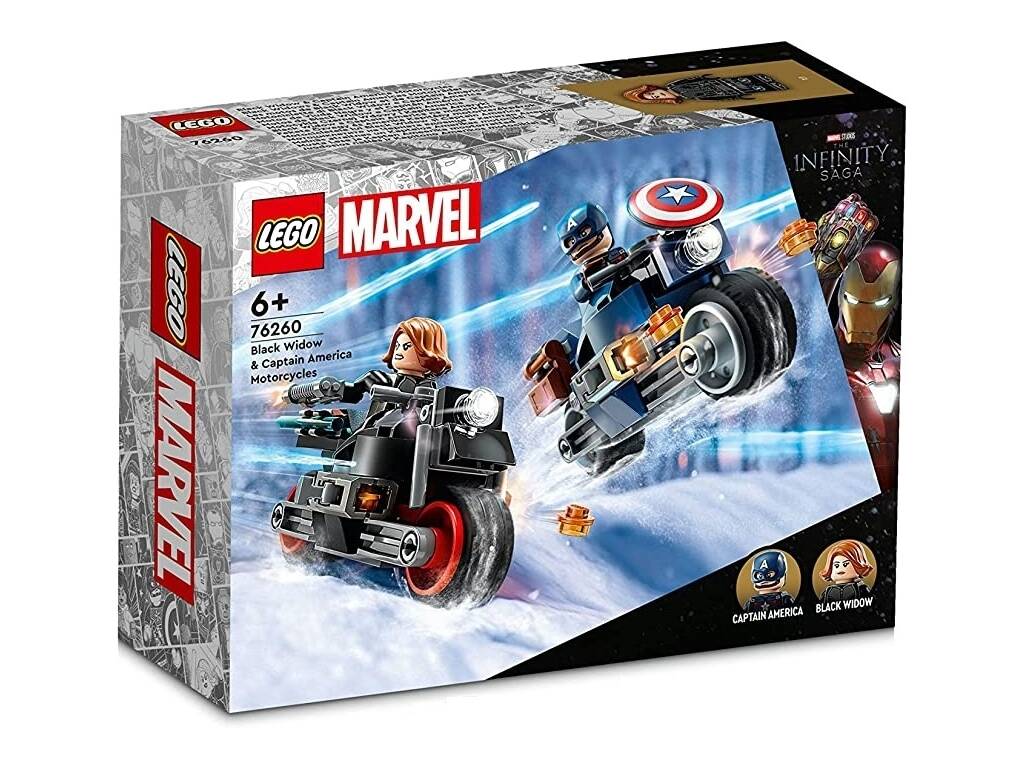 Lego Marvel Black Widow et Captain America Motorcycles 76260