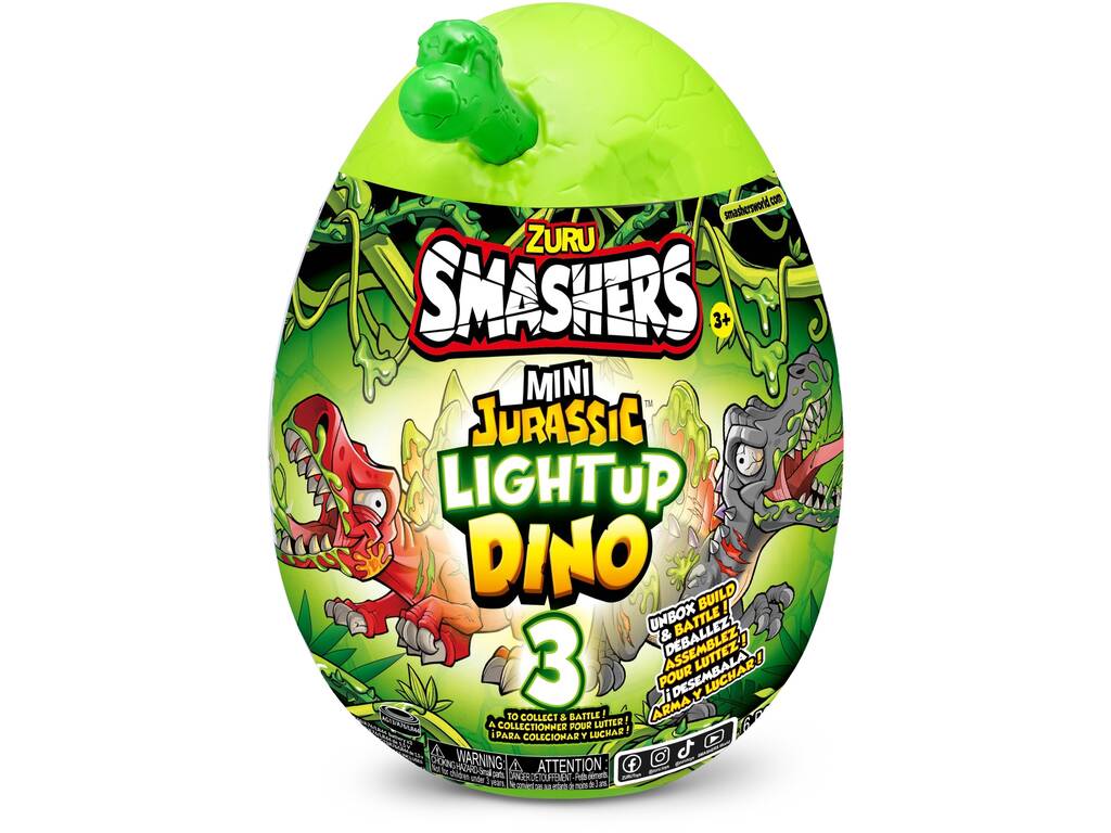 Smashers Dino Jurassic Lightup Dino Ovo Surpresa Bizak 62367417
