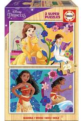 2x25 Disney Princesse Belle & Vaiana Puzzle by Educa 19671