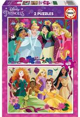 Puzzle 2X48 Princesas Disney Educa 19675