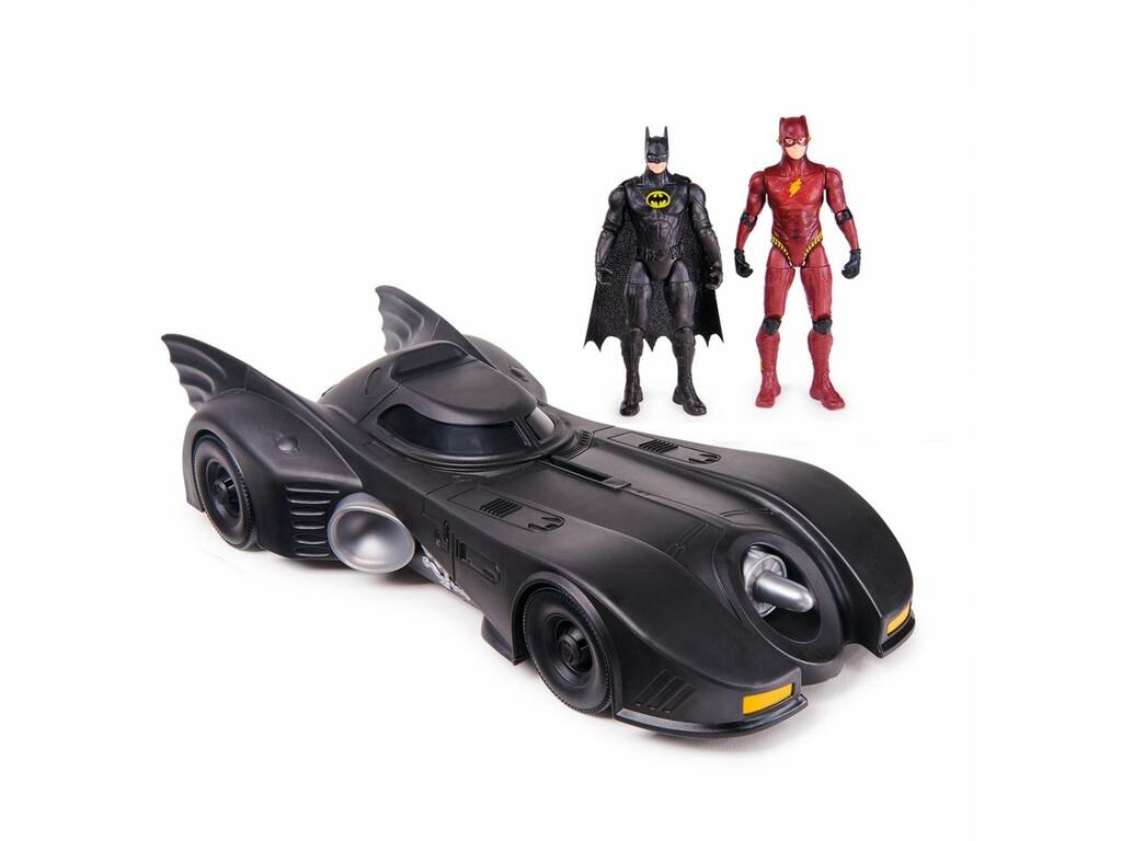 The Flash Batmóvil con Muñeco Flash y Batman 10 cm. Spin Master 6065275
