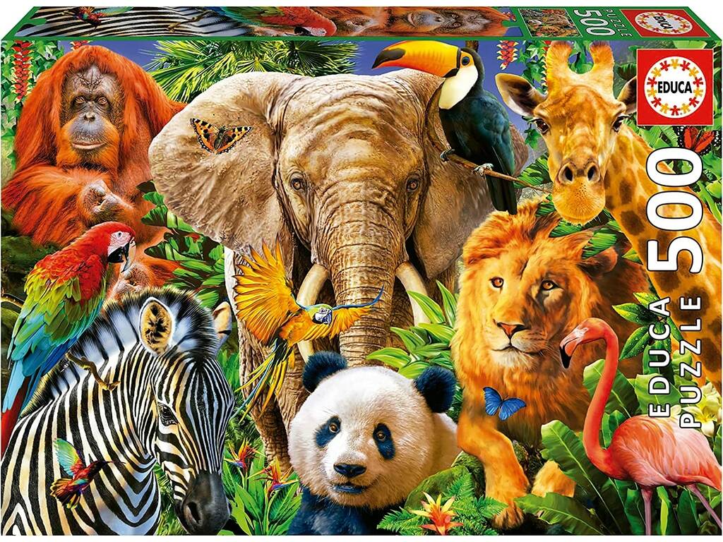Puzzle 500 Collage di animali selvaggi di Educa 19550