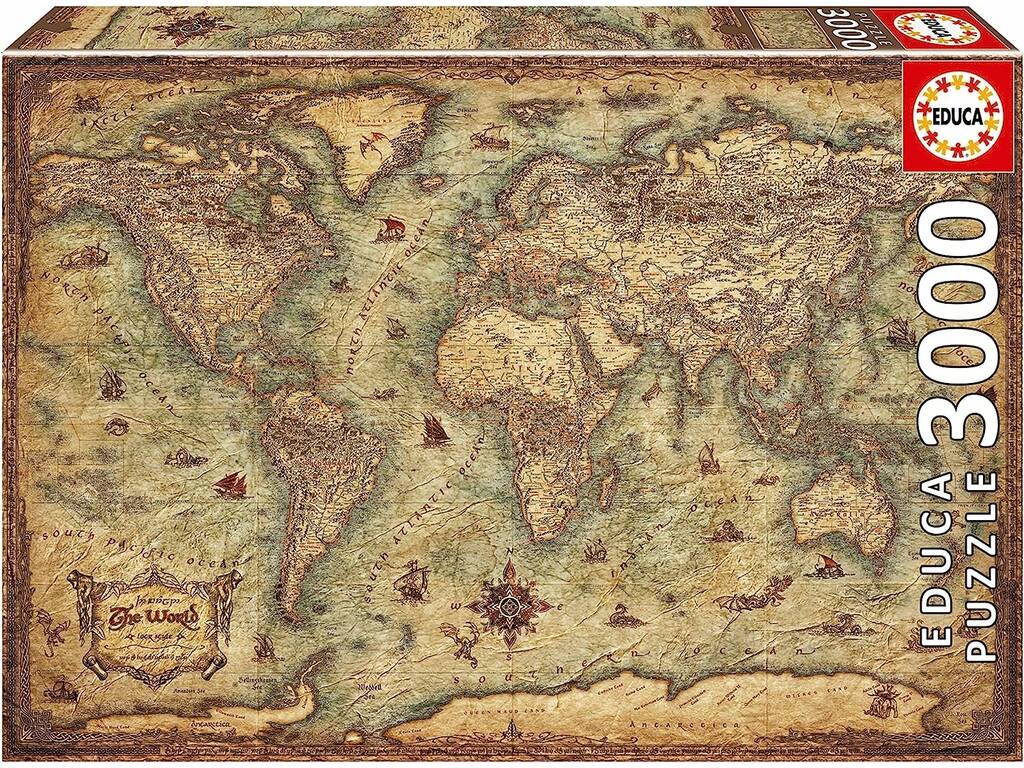 Puzzle 3000 Mappa del mondo Educa 19567