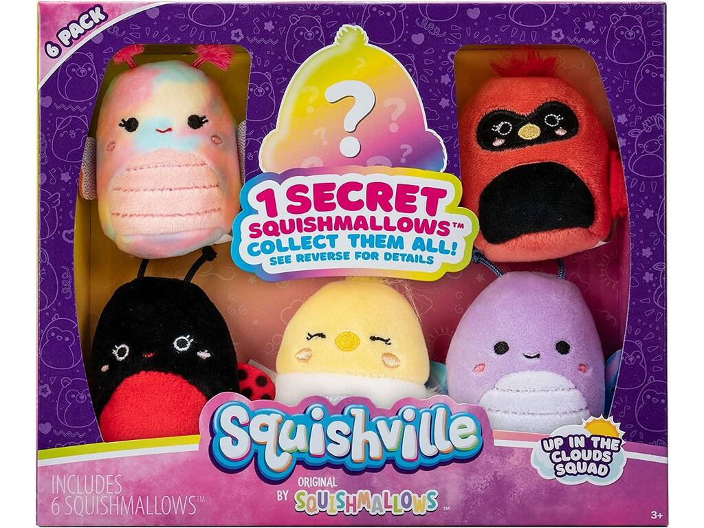 Squishmallows Squisville Pack 6 Plüschtier Toy Partner SQM0144