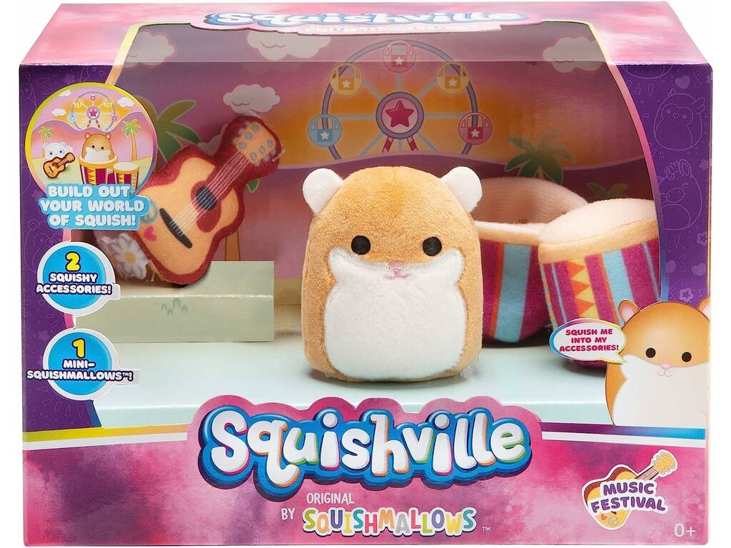 Squishmallows Squisville Pack Figure et 2 Accessoires Toy Partner SQM0057