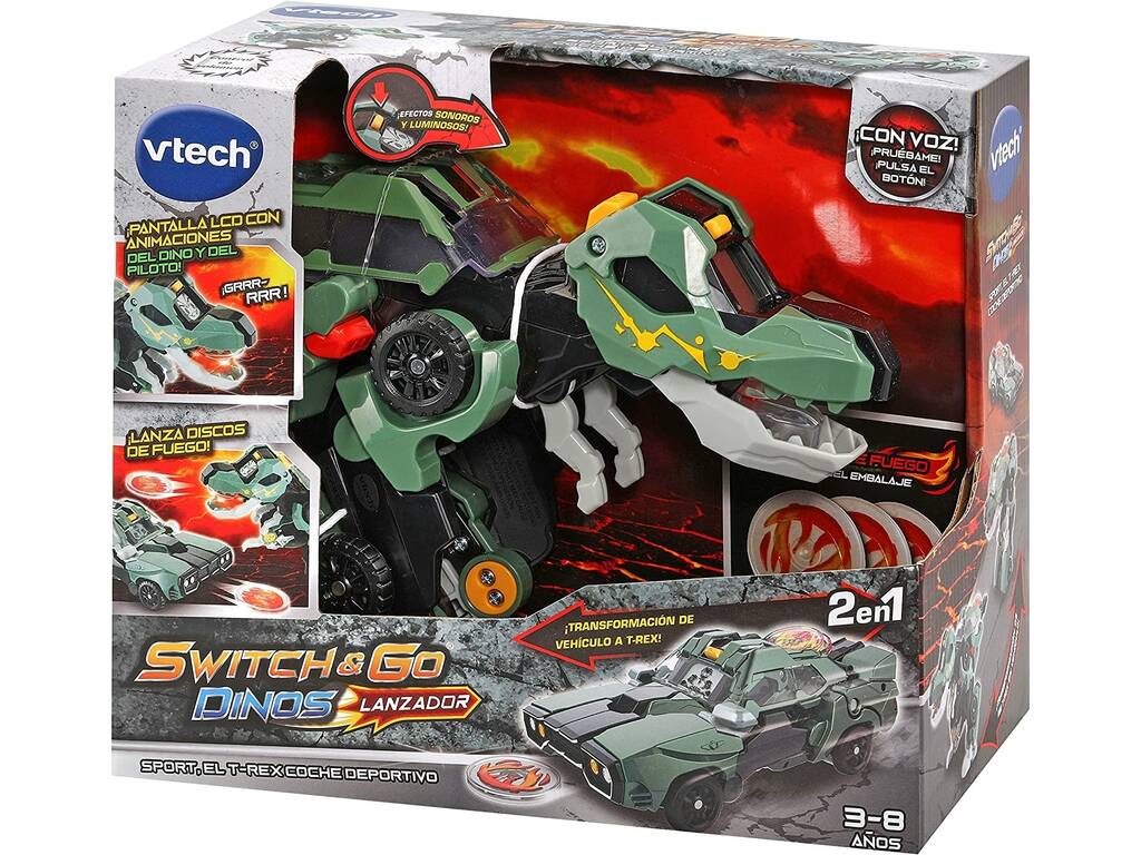 Switch & Go Dinos Sport El T-Rex Carro Esportivo Vtech 559022