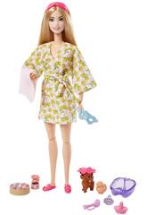 Barbie Boneca Loira Bem-Estar Spa Mattel HKT90