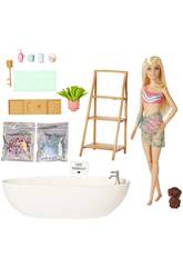 Barbie Benessere Bambola bionda con vasca da bagno Mattel HKT92