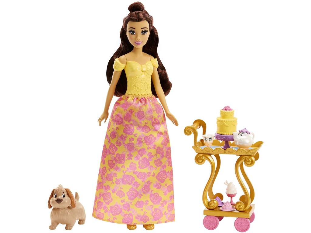 Principesse Disney Bambola Bella e Carrello del Tè Mattel HLW20
