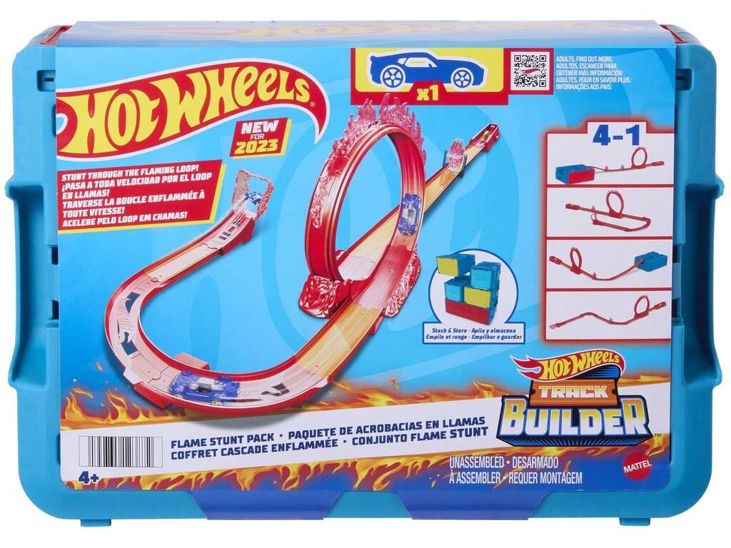 Hot Wheels Track Builder Acrobacias de Fuego Mattel HMC04
