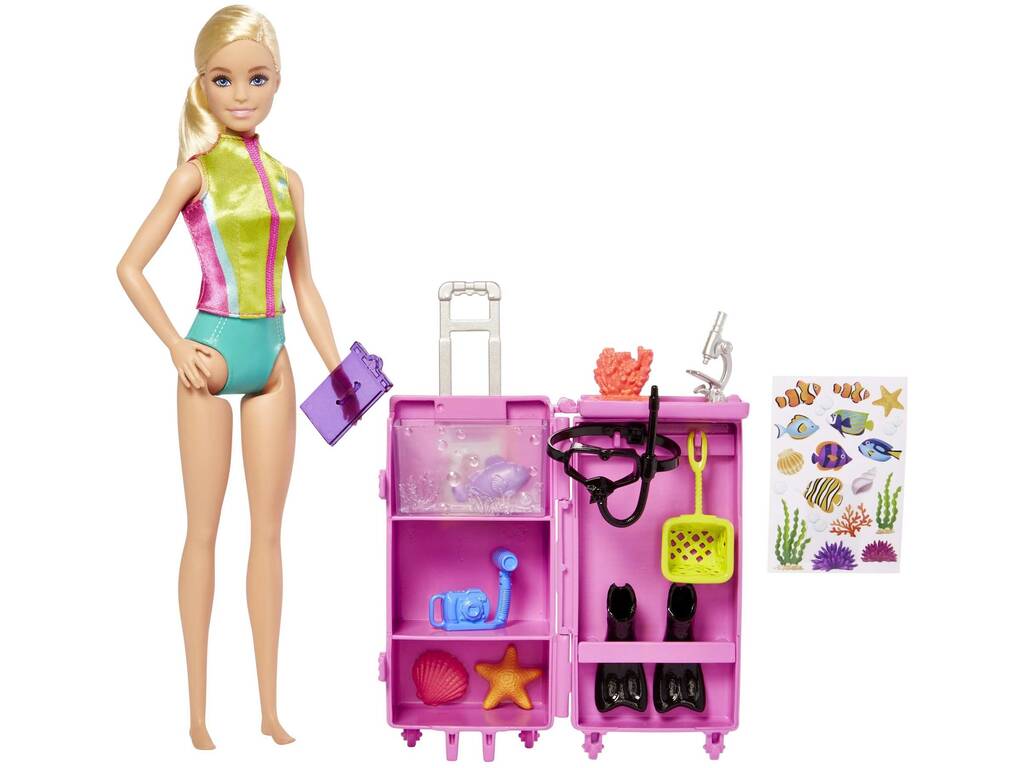 Barbie Tú Puedes Ser Bióloga Marina Rubia de Mattel HMH26