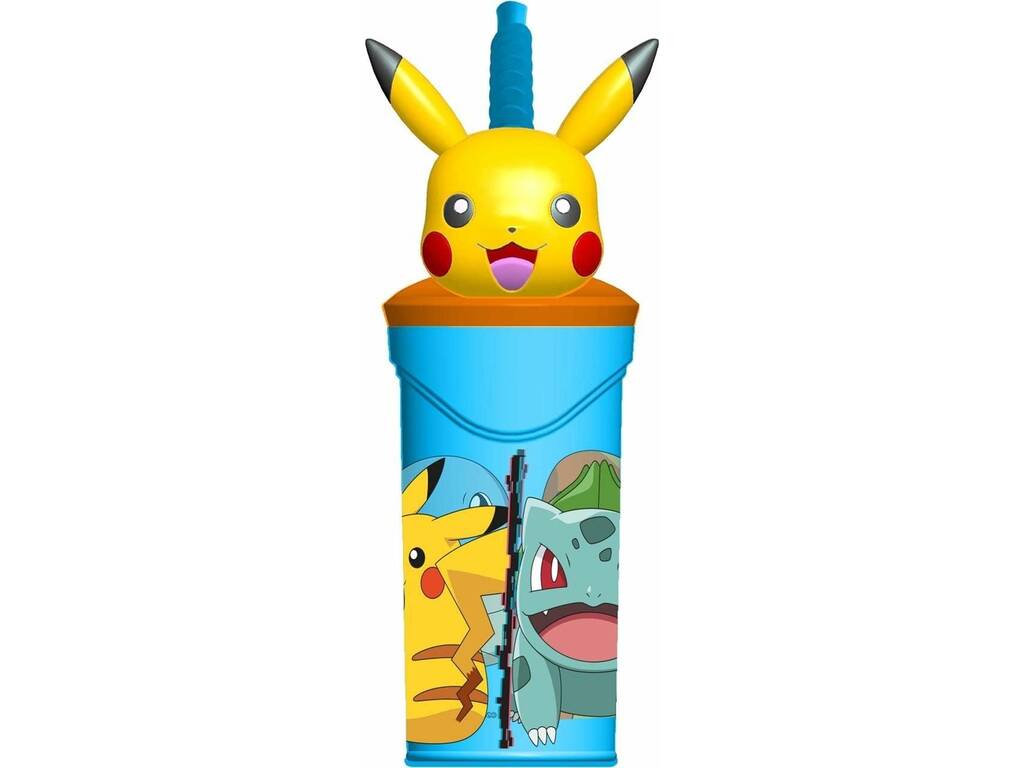 Bicchiere con statuina 3D 360 Ml. Pokémon Stor 8066