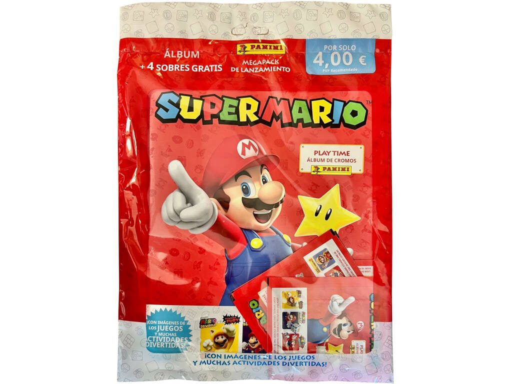 Album Super Mario Starter Pack avec 4 enveloppes Panini